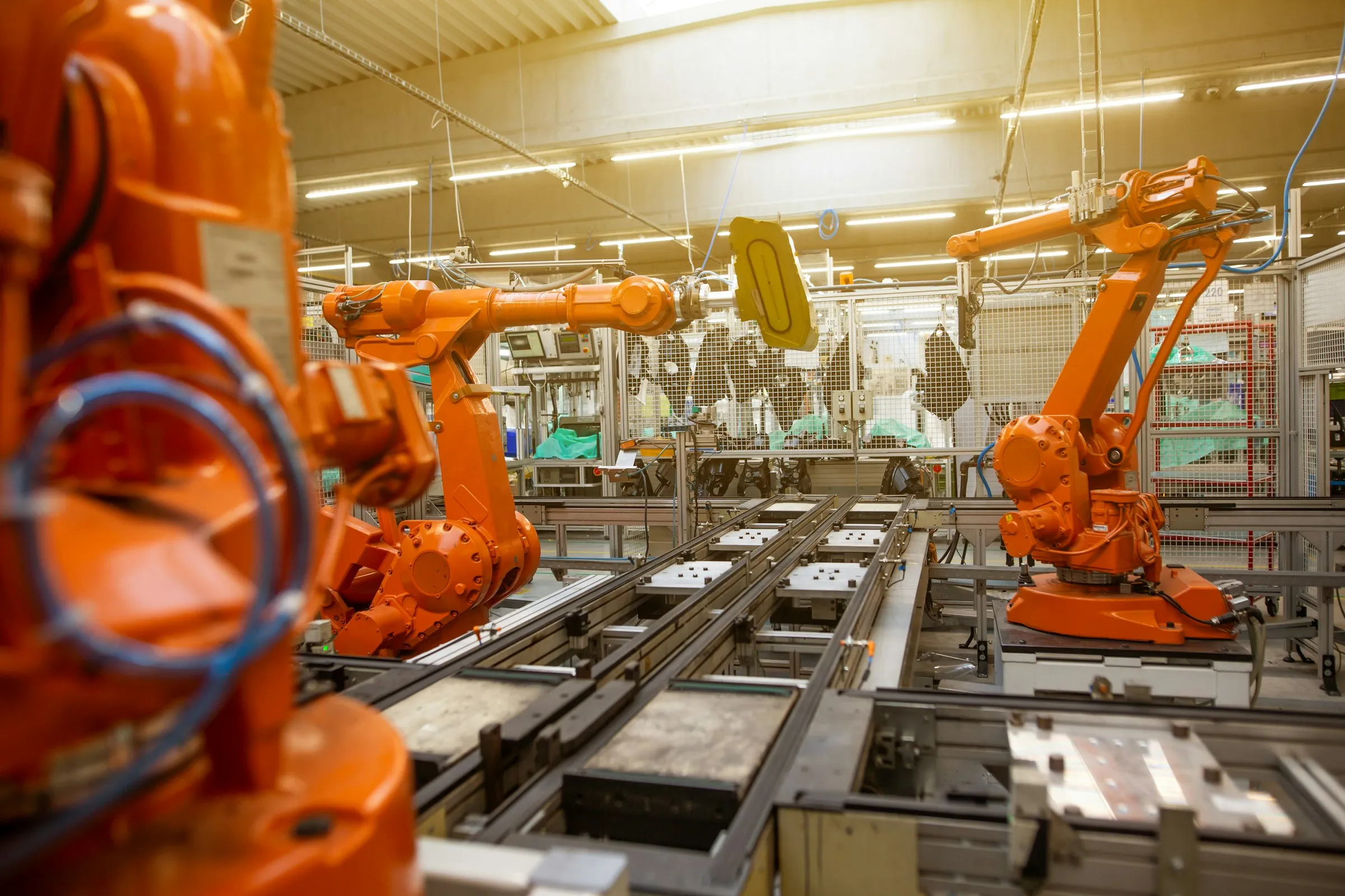 Industrial robot in a manufacturing plant